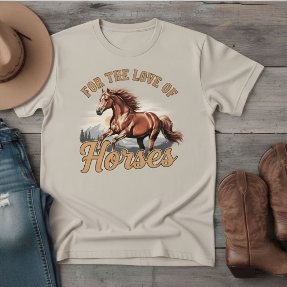 Horse Lover Graphic Tee • Western Cowgirl Shirt • For the Love of Horses